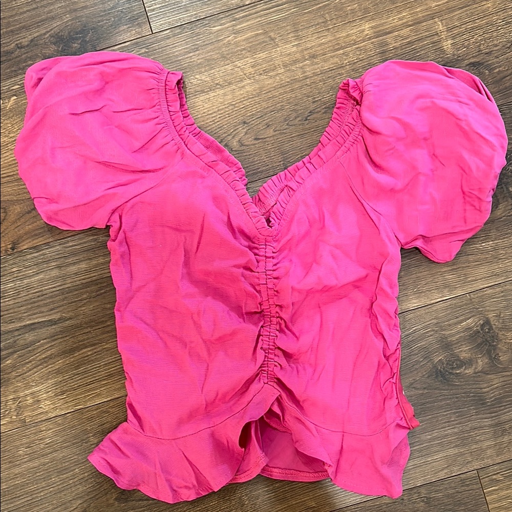 Glam Fuchsia Ruched Blouse
